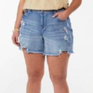 Cato Leopard Pocket Denim Shorts